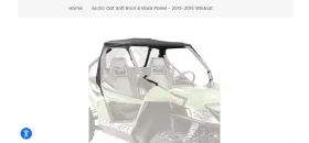 1436-732 Arctic Cat Soft Roof And Back Panel For 2012-2016 Wildcat