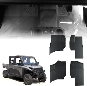 Up-pr1500-fm4 Aupower Utv Front And Rear Floor Mats Anti-slip For Polaris Ranger Crew Xd 1500 2024-2025