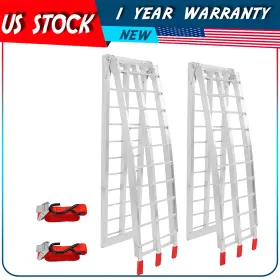 Adp1752730222s Autodayplus 2pc Aluminum Foldable Loading Ramp Atv Quad Utv Wheeler Motorcycle 7.5 Ft