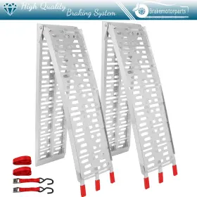 Bmp17527201it Brakemotorparts Pair 7.5 Ft Aluminum Arched Motorcycle Atv/utv Truck Lawn Folding Loading Ramps