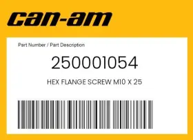 250001054 Can-am Genuine Hex Flange Screw M10 X 25 -