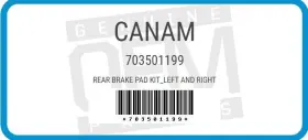 705019654 Can-am 703501199 Rear Brake Pad Kit Left And Right