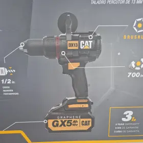 Dx13 Cat 18v 1/2in Brushless Hammer Drill With Graphene Battery
