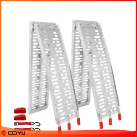 Ze1081861217527201g Cciyu Pair 7.5 Ft Aluminum Arched Motorcycle Atv/utv Truck Lawn Folding Loading Ramps