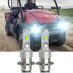 Chusyyray 350207549865 For Kawasaki Mule 600 610 3000 3010 2x H6m 80w 6000k Led Headlight White Bulbs