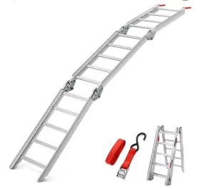 00616 Dna Motoring 78in Triple Foldable Aluminium Ramps For Pickup Trucks 600lbs Cap