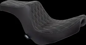 0802-1493 Drag Specialties Seats Predator Iii Fits Seat - Black With Silver Stitching