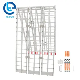 584384 Etecgo Motorcycle Loading Ramp 120 Inch L X 38 W 1.5 H 1500 Lbs Aluminum Arched Folding