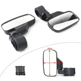Flashbuyeasy 611000389547 Rear View Mirror Side Mirrors 1.75 Inch 2 Roll Bar For Polaris Rzr Yamaha Utv