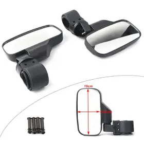 Flashbuyeasy 611000483788 Rear View Mirror Side Mirrors 1.75 Inch 2 Roll Bar For Polaris Rzr Yamaha Utv