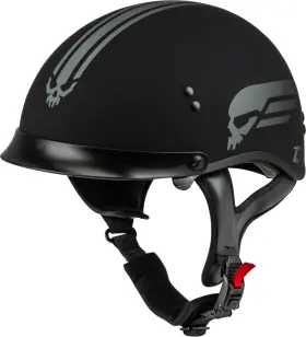 H96511815 G-max Hh-65 Retribution Helmet With Peak Medium Matte Black/silver