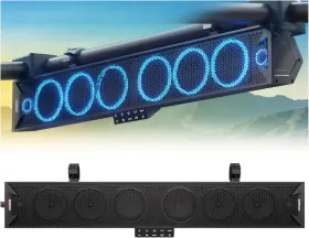 B0gggr8lz1 Gohawk 34 Utv 8speaker Bt Atv Rgb Light Wtrprf Sxs Golf Cart Sound Bar For Polaris Rzr