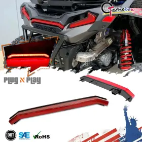 Ftvhl013rd Gtinthebox 1pc Red Lens Rear Center Led Tail Brake Light Lamp For Polaris Rzr Xp 1000/turbo