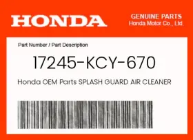 Honda 17245-kcy-670 Genuine Splash Guard Air Cleaner -