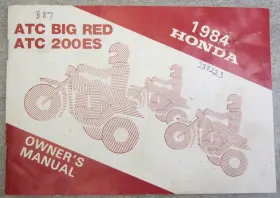 31969600 Honda 1984 Atc Big Red And 200es 3-wheeler Owners Manual Book White