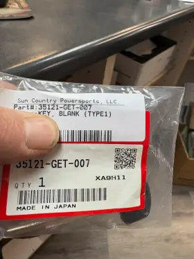 35121-get-001 Honda 35121-get-007 Oem Part# Key Blank Type 1