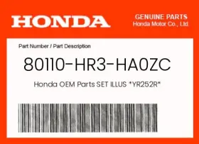 Honda 80110-hr3-ha0zc Genuine Set Illus Yr252r -