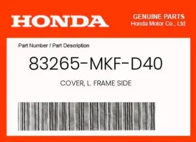 83265-mkf-d40 Honda Genuine Cover L. Frame Side -