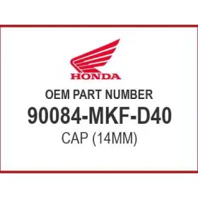 90084-mkf-d40 Honda Cap 14mm Oem New