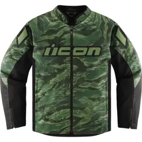 2820-6153 Icon Sz M Green/black Hooligan C.e. Tigers Blood Textile Jacket