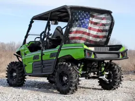 Ds-krx2-blk Kawasaki Teryx 4 Old Glory Rear Utv Dust Screen By Grilleadz