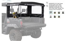 Amber010022210804 Kemimoto 600d Camper Cargo Bed Cover For 2016-2025 Can-am Defender Hd5/7/8/9/10 Max