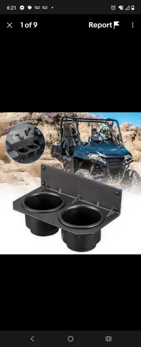 B0113-09401bk Kemimoto Cup Holder Beverage Bottle Drink Dash Mount For 2014-24 Honda Pioneer 700/700-4