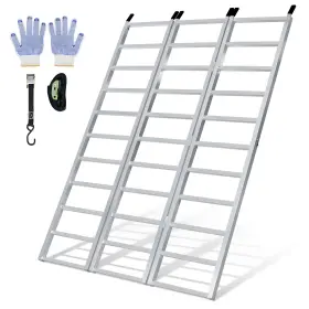 Gkm2812693 Kroak 6.4 Ft X 4.5 Aluminum Loading Rampstri-fold Ramps 1800lbs Max For Truck Atv