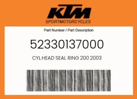 52330137000 Ktm Genuine Cyl.head Seal Ring 200 2003 -