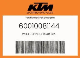 Ktm 60010081144 Genuine Wheel Spindle Rear Cpl. -