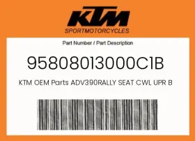 95808013000c1b Ktm Genuine Adv390rally Seat Cwl Upr Blk Gls Dcl Lqr -