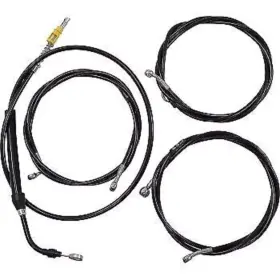 0662-0898 La Choppers Black Vinyl Braided Handlebar Cable/brake Line Kit For Harley Davidson B2