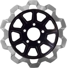 4003-1133 Lyndall Brakes Racing 9 Spoke Bow Tie Rotors Black/silver Front