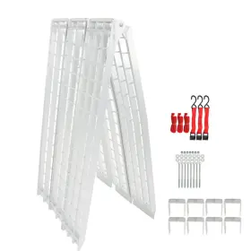 965504 Menbager Motorcycle Aluminum Arched Folding Loading Ramp 10ftl X 38 Inch W 1.5 H 1500 Lbs