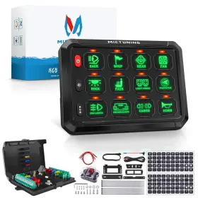 Mic07-xbd-12 Mictuning Rgb 12 Gang Switch Panel Circuit Control Box Offroad Truck Car Marine