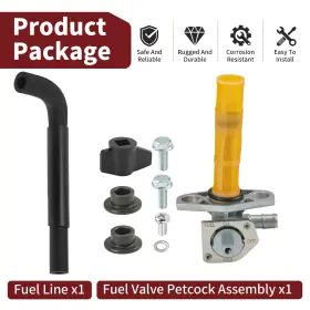 16950-hp1-a01 Moto1988 Petcock Fuel Valve With Line For Honda Trx450er 2008-2009 And 2012 2013 2014