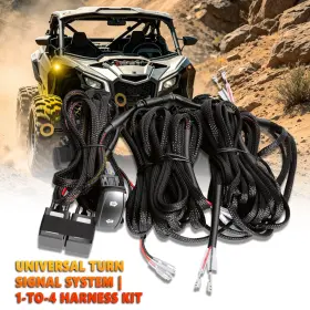 Mlm-0430-0208-stk-4 Motorledmall For Polaris Ranger Utv Turn Signal Wiring Harness Kit Rocker Switch Flash Relay