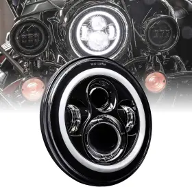 Hdl1543-bk Online Led Store True Mods 7 Inch Halo Headlight Replacement 1-piece Only Black