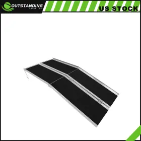 Z17527801g Outstanding-carparts 10 Ft Multi Fold Breifcase Aluminum Wheelchair Ramp Rated 600 Lb