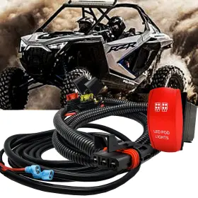 Wh-12046a Oz-usa Pulse Power Busbar Plug Pod Lights On/off Red Rocker Switch Wire Harness Polaris