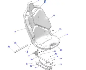 2692088 Polaris Asm-seat 1pc Blk Orange St #2692088
