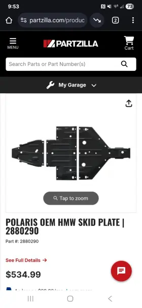 2880290 Polaris 2880299 Oem Hmw Skid Plate