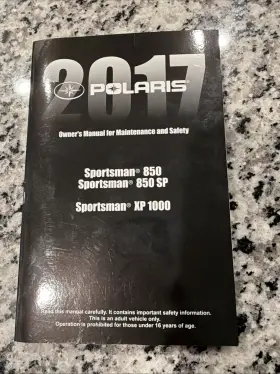 9927254 Polaris Owners Manual 17 Atv Sportsman 850/1000 Oem