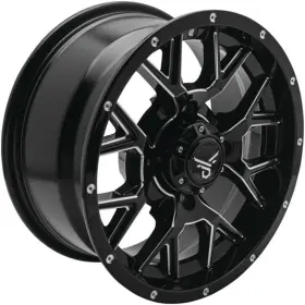 Rt-gw081147110mbib Quadboss Barbwire Wheel 14x7 4/110 5 2 Black/milled