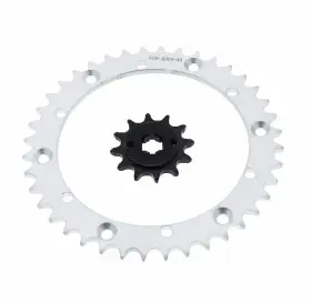 F-26555 Race-driven 03-04 Yamaha Yfs200 200 Blaster 12 Tooth Front And 40 Rear Silver Sprocket