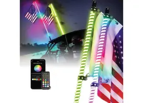 Rscw210 Race Sport Lighting 2ft Offroad Led Rgbw Whip With Impact Protection Ribs