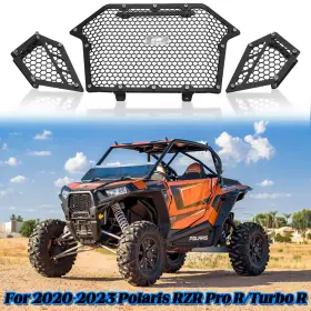 Suc1193 Suvauto Aluminum Front And Side Mesh Grille 3-pieces Design For Polaris Rzr Pro R/turbo R