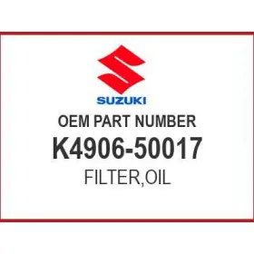 K4906-50017 Suzuki Filter Oil Oem New