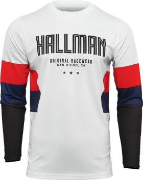 2910-6603 Thor Hallman White Red Navy Differ Draft Jersey Size Medium