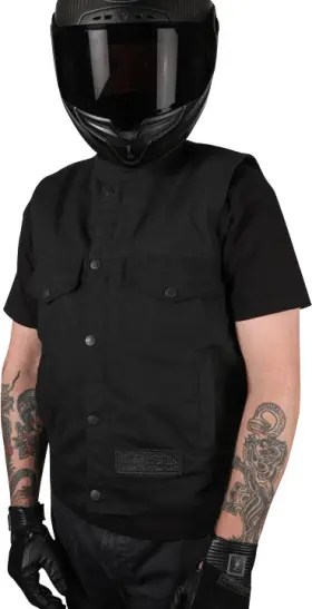 Tmj-12-10 Thrashin Supply Co. Nightrider V2 Riding Vest Large Black